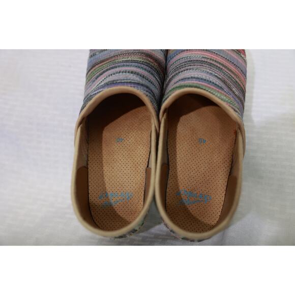 Dansko Professional Rainbow Striped Jute Clogs‎ Women’s Size 40 Nurse - Picture 3 of 4